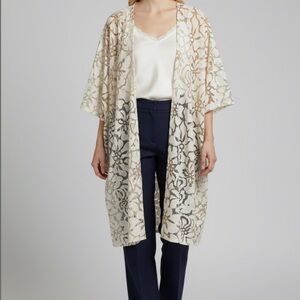 Ann Klein NWT L/XL kimono duster floral